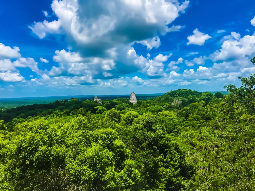 Tikal, Guatemala, View of Temple 1 from Temple 4